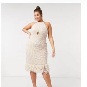 ASOS Curve Cream Midi Dress